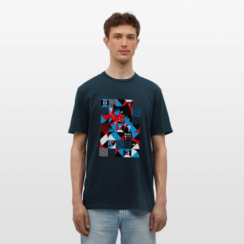 Die Drei ___ Abstraktes Katzen_Design Navy photo 1