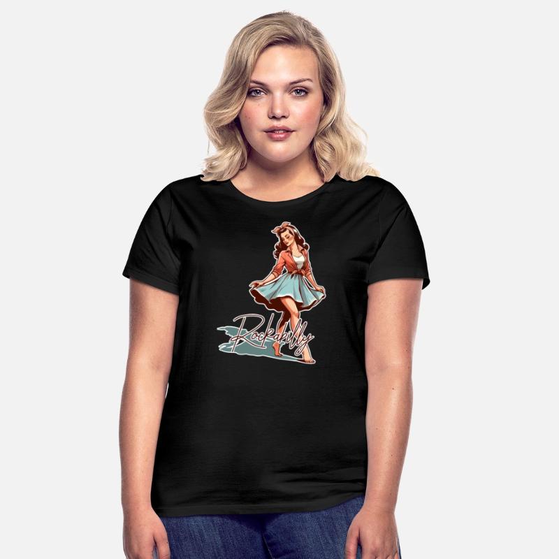 Rockabilly Style Outfit Frau barfuß Retro Geschenk Schwarz photo 3